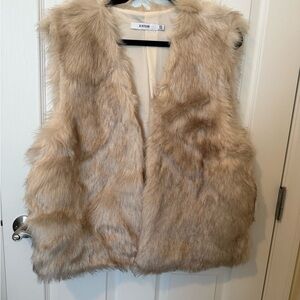 Beige Faux Fur Vest